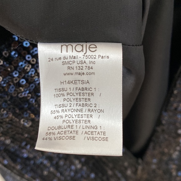 NWT MAJE Sequin Mini Dress with Pockets - Picture 7 of 9